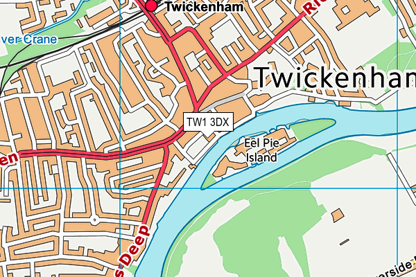 TW1 3DX map - OS VectorMap District (Ordnance Survey)