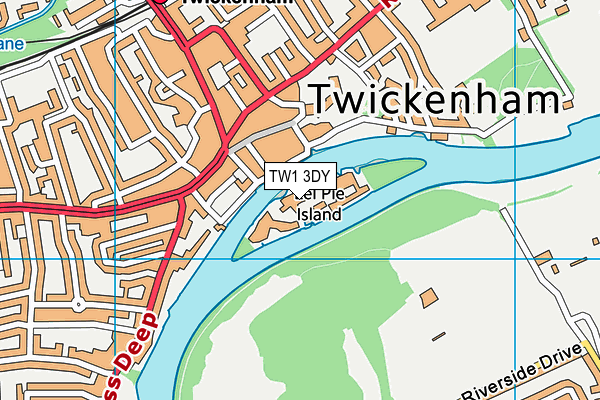 TW1 3DY map - OS VectorMap District (Ordnance Survey)
