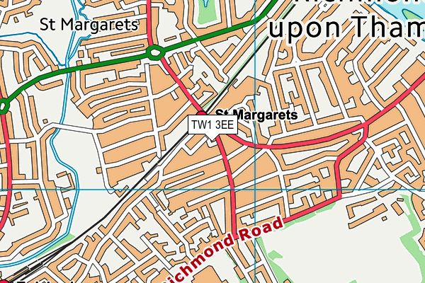 TW1 3EE map - OS VectorMap District (Ordnance Survey)