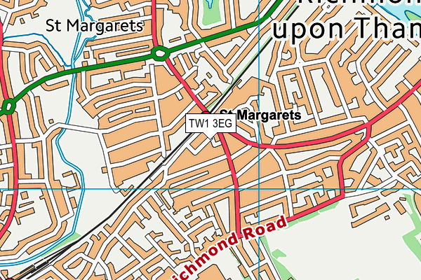 TW1 3EG map - OS VectorMap District (Ordnance Survey)