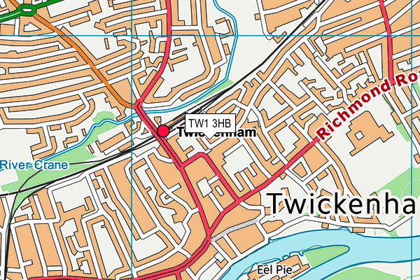 TW1 3HB map - OS VectorMap District (Ordnance Survey)