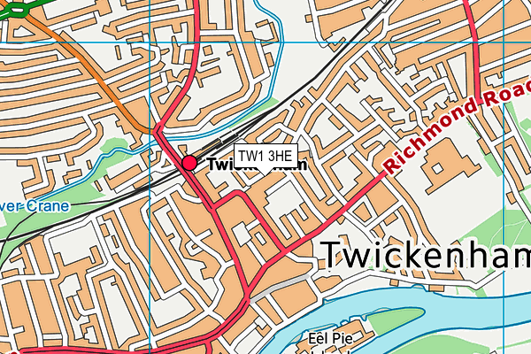 TW1 3HE map - OS VectorMap District (Ordnance Survey)