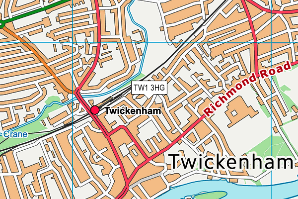 TW1 3HG map - OS VectorMap District (Ordnance Survey)