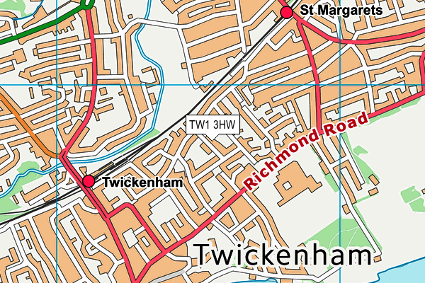 TW1 3HW map - OS VectorMap District (Ordnance Survey)