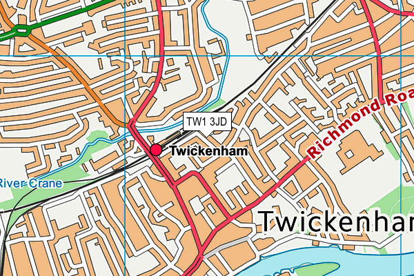TW1 3JD map - OS VectorMap District (Ordnance Survey)