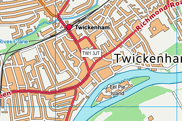 TW1 3JT map - OS VectorMap District (Ordnance Survey)