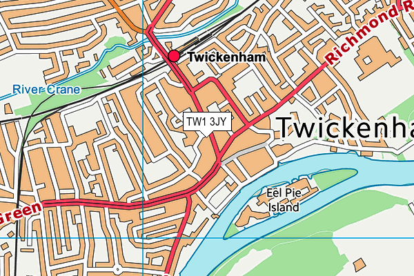 TW1 3JY map - OS VectorMap District (Ordnance Survey)