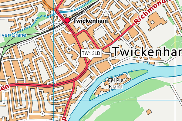 TW1 3LD map - OS VectorMap District (Ordnance Survey)