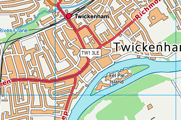 TW1 3LE map - OS VectorMap District (Ordnance Survey)