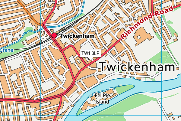 TW1 3LP map - OS VectorMap District (Ordnance Survey)