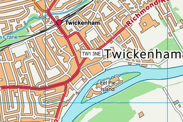 TW1 3NE map - OS VectorMap District (Ordnance Survey)