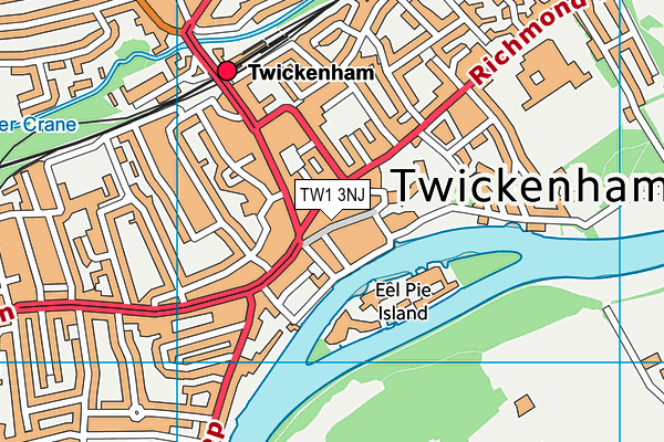 TW1 3NJ map - OS VectorMap District (Ordnance Survey)
