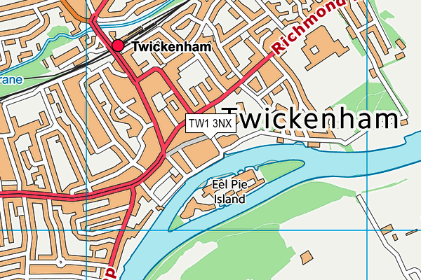 TW1 3NX map - OS VectorMap District (Ordnance Survey)