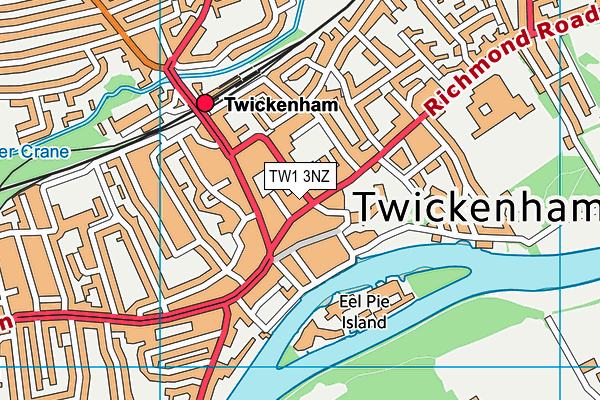 TW1 3NZ map - OS VectorMap District (Ordnance Survey)