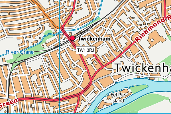 TW1 3RJ map - OS VectorMap District (Ordnance Survey)
