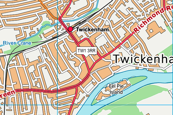 TW1 3RR map - OS VectorMap District (Ordnance Survey)