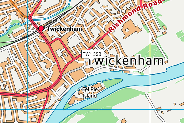 TW1 3SB map - OS VectorMap District (Ordnance Survey)