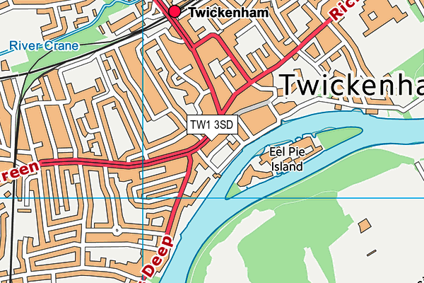 TW1 3SD map - OS VectorMap District (Ordnance Survey)