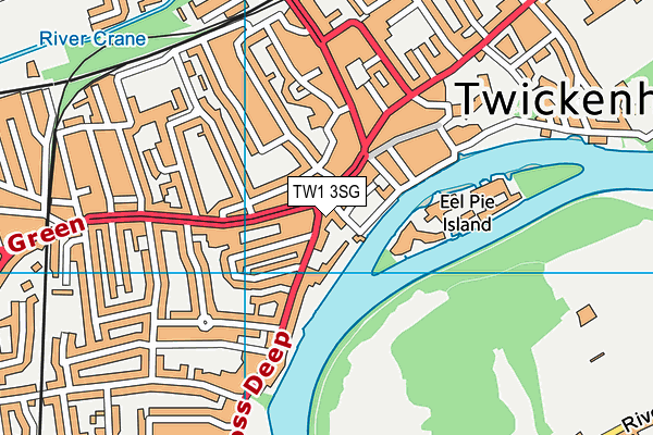 TW1 3SG map - OS VectorMap District (Ordnance Survey)