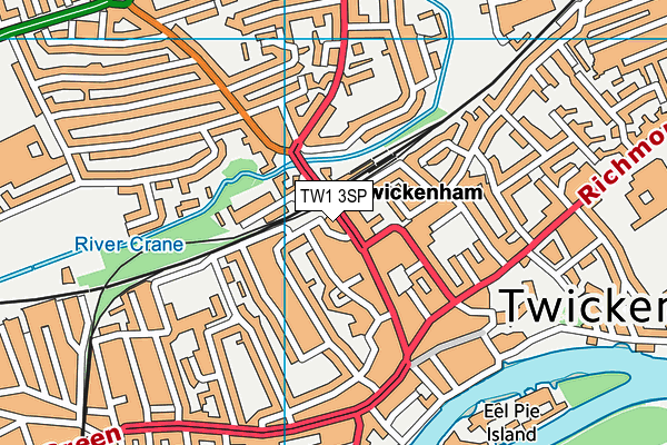 TW1 3SP map - OS VectorMap District (Ordnance Survey)