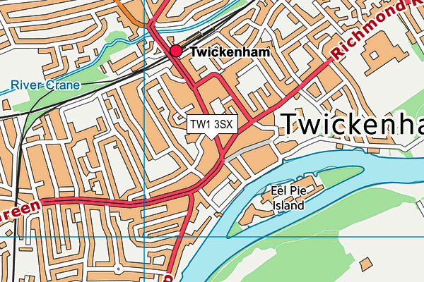 TW1 3SX map - OS VectorMap District (Ordnance Survey)