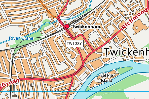 TW1 3SY map - OS VectorMap District (Ordnance Survey)