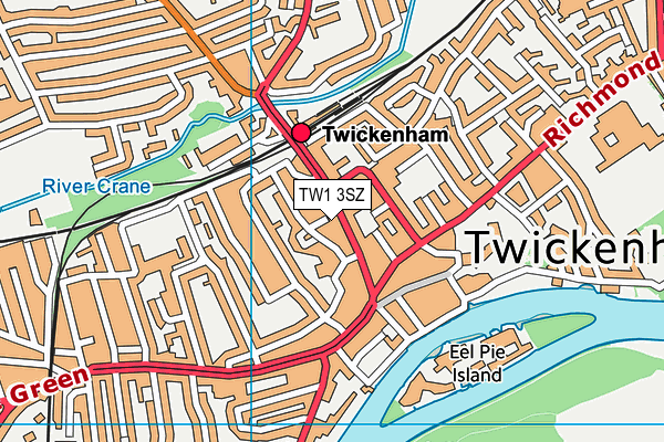 TW1 3SZ map - OS VectorMap District (Ordnance Survey)