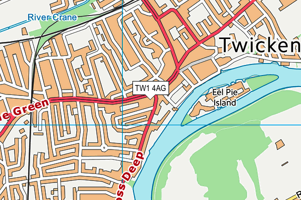 TW1 4AG map - OS VectorMap District (Ordnance Survey)