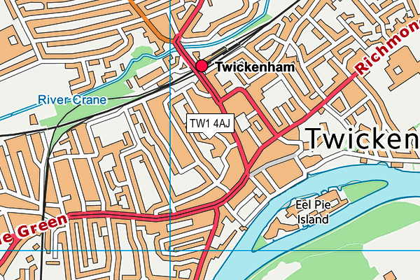 TW1 4AJ map - OS VectorMap District (Ordnance Survey)