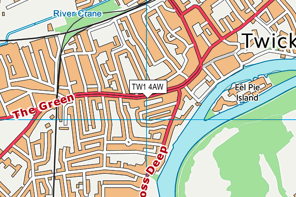 TW1 4AW map - OS VectorMap District (Ordnance Survey)