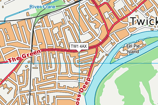 TW1 4AX map - OS VectorMap District (Ordnance Survey)