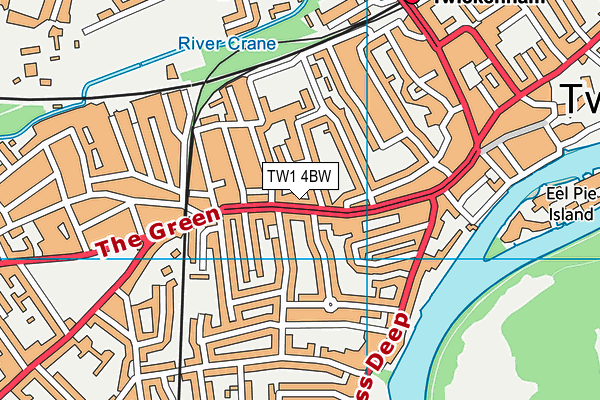 TW1 4BW map - OS VectorMap District (Ordnance Survey)