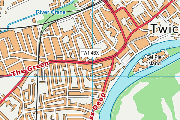 TW1 4BX map - OS VectorMap District (Ordnance Survey)