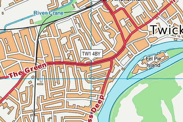 TW1 4BY map - OS VectorMap District (Ordnance Survey)