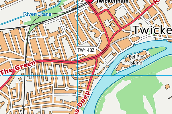TW1 4BZ map - OS VectorMap District (Ordnance Survey)