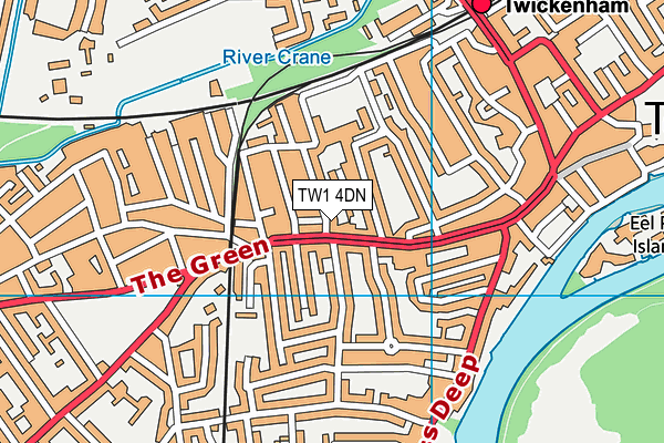 TW1 4DN map - OS VectorMap District (Ordnance Survey)