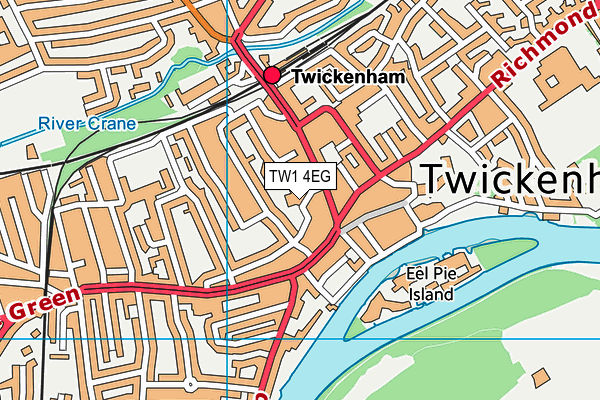 TW1 4EG map - OS VectorMap District (Ordnance Survey)