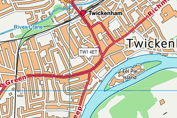 TW1 4ET map - OS VectorMap District (Ordnance Survey)