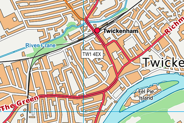 TW1 4EX map - OS VectorMap District (Ordnance Survey)