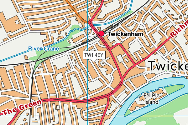 TW1 4EY map - OS VectorMap District (Ordnance Survey)