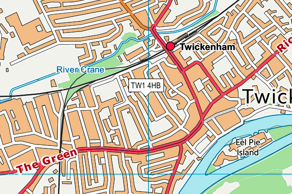 TW1 4HB map - OS VectorMap District (Ordnance Survey)