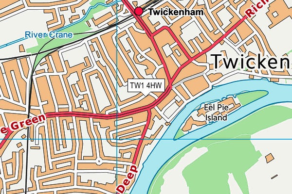 TW1 4HW map - OS VectorMap District (Ordnance Survey)