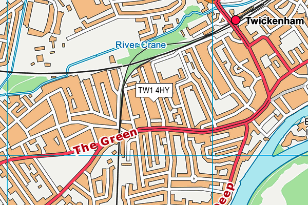 TW1 4HY map - OS VectorMap District (Ordnance Survey)