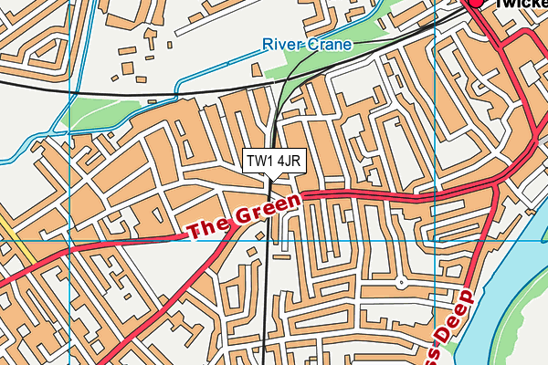TW1 4JR map - OS VectorMap District (Ordnance Survey)