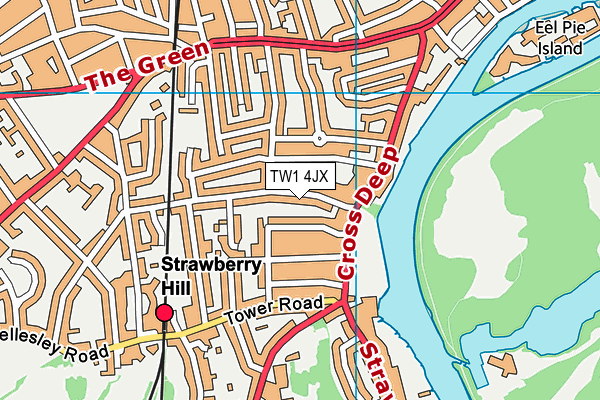 TW1 4JX map - OS VectorMap District (Ordnance Survey)