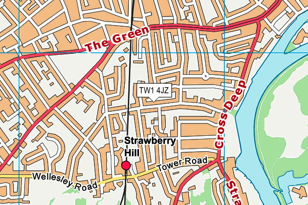 TW1 4JZ map - OS VectorMap District (Ordnance Survey)