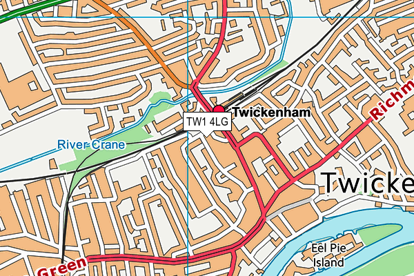 TW1 4LG map - OS VectorMap District (Ordnance Survey)