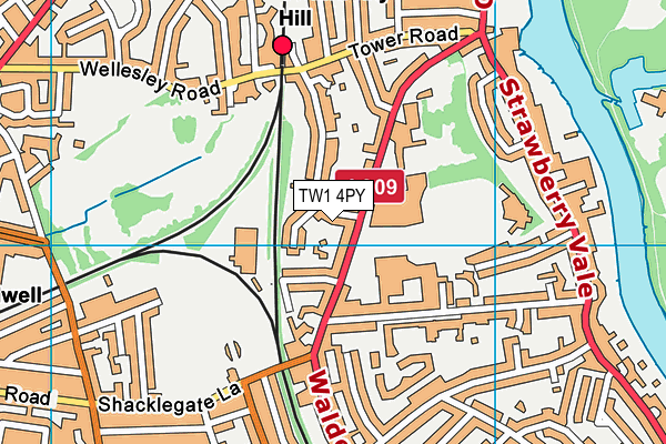 TW1 4PY map - OS VectorMap District (Ordnance Survey)
