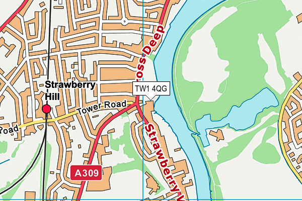 Radnor House Twickenham map (TW1 4QG) - OS VectorMap District (Ordnance Survey)