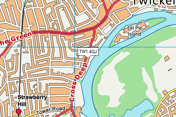 TW1 4QJ map - OS VectorMap District (Ordnance Survey)